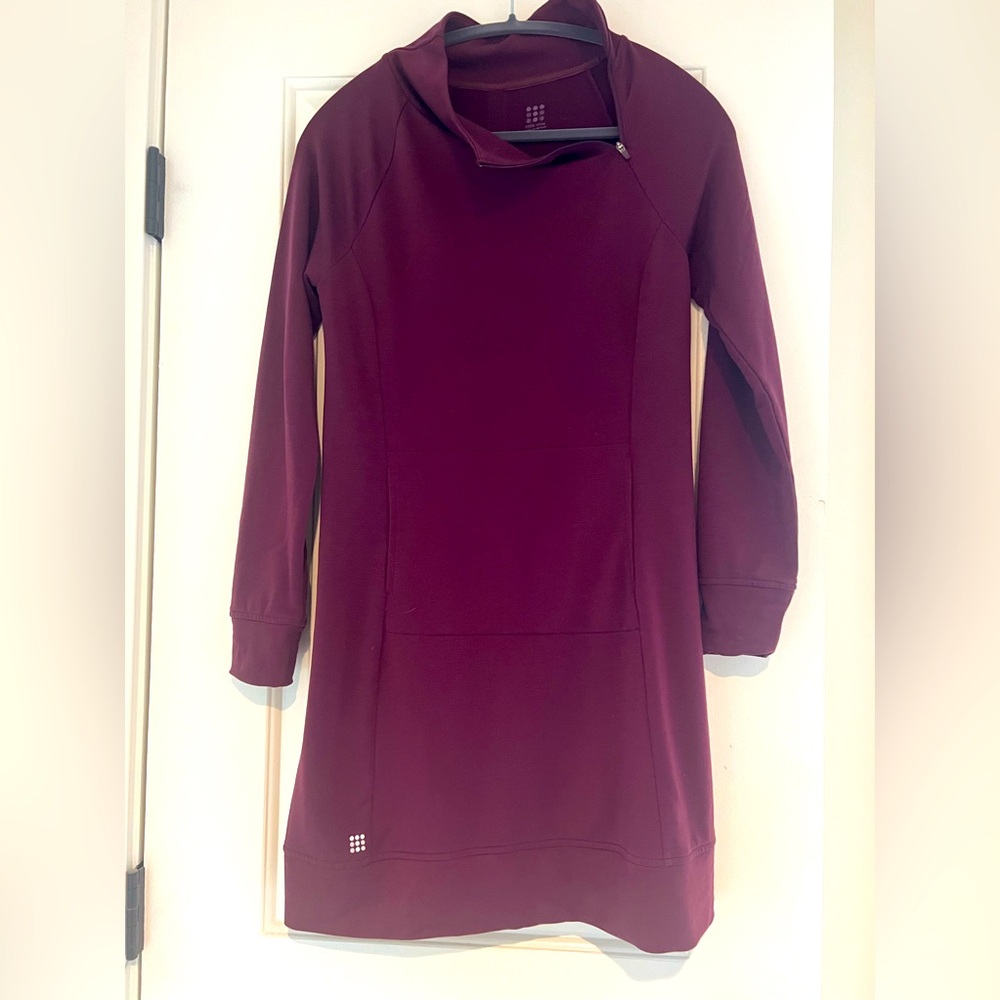 Title Nine Ling sleeve Dresses one in Burgundy, one in dark grey